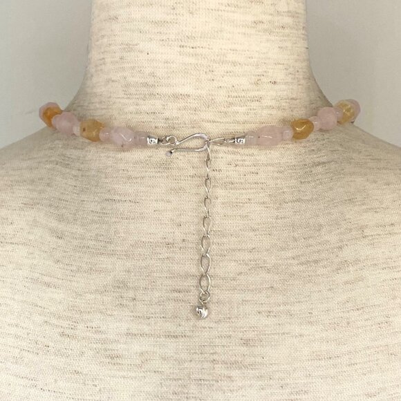 Jay King DTR Sterling Silver 925 Rose Quartz & Citrine Beaded Necklace 18"-21" - Picture 6 of 16